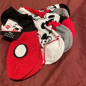 6 Pairs of Mickey Mouse socks for shoe size 4-10